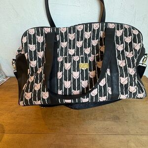 Betsey Johnson Black and Pink Travel Bag